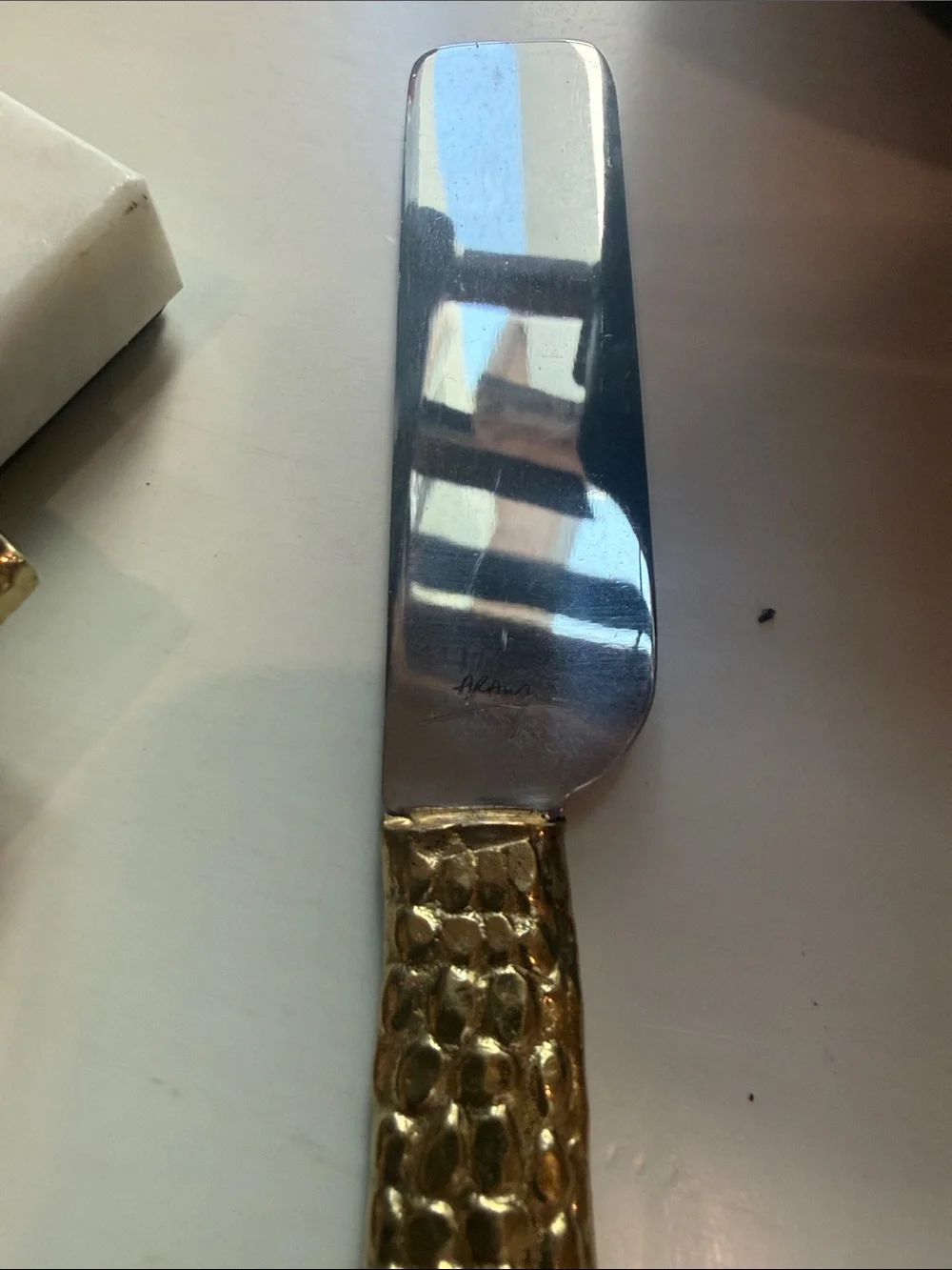 Michael Aram Marble Cheese Board with Gold Hammered Accents